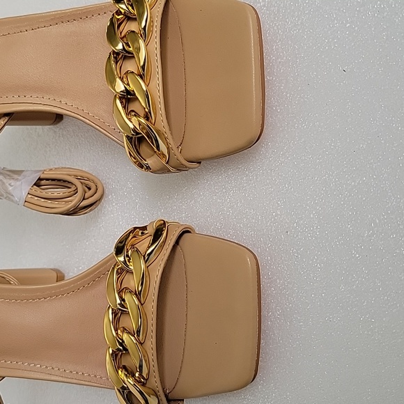 Women's Sandals, Square Open Toe, Chunky Block Heel, Ankle Strap - Picture 7 of 9